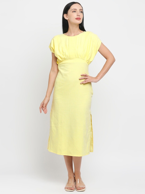 

MOD ECRU Yellow & goldfinch Midi Dress