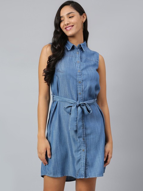 

Woods Blue & buff Shirt Dress