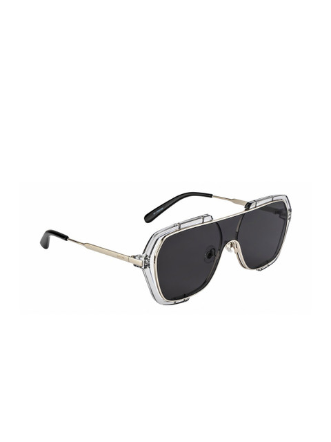 

OPIUM Unisex Grey Lens & Silver-Toned Aviator Sunglasses with UV Protected Lens