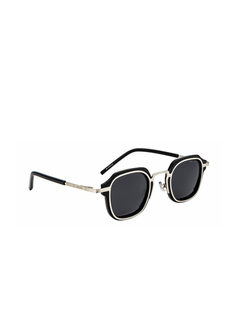 

OPIUM Unisex Grey Lens & Silver-Toned Square Sunglasses with Polarised and UV Protected Lens