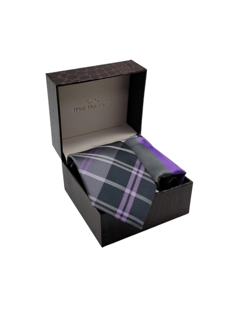 

The Tie Hub Men Black & Purple Accessory Gift Set