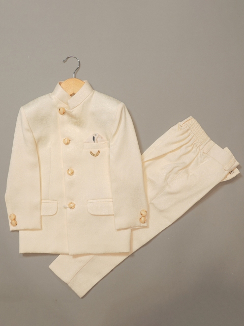 

Mumkins Infant Boys Cream Solid Suits Set