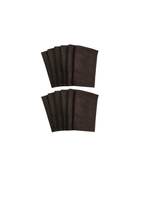 

Lushomes Pack of 12 Brown Solid Hand Towels