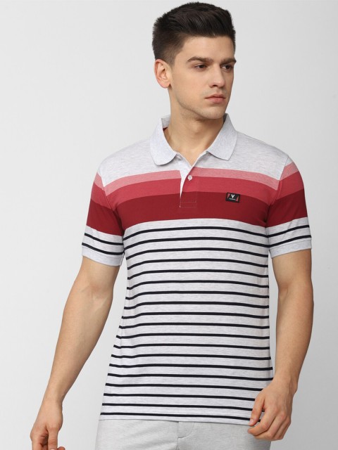 

Van Heusen Sport Men White Striped Polo Collar T-shirt