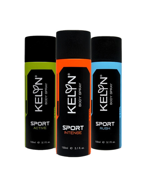 

KELYN Men Pack of 3 Deodorants 150ml Each, Black