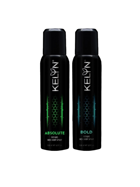

KELYN Men Black Set of 2 Body Spray, 150 ml each