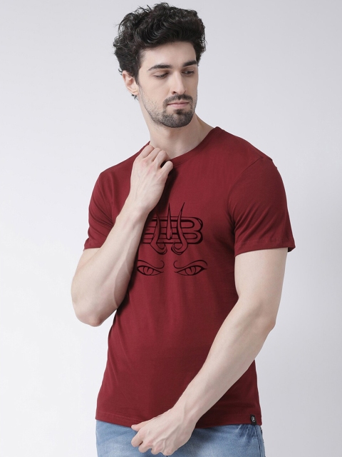 

Friskers Men Maroon Typography Printed T-shirt