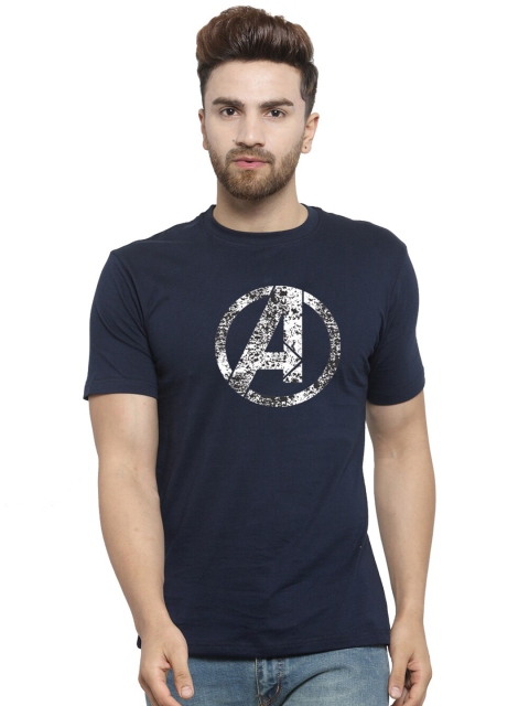 

Friskers Men Navy Blue Printed T-shirt