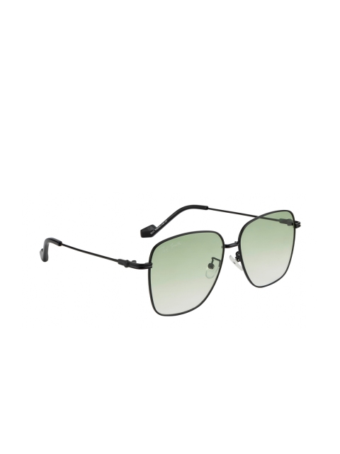 

Ted Smith Unisex Green Lens & Black Square Sunglasses with UV Protected Lens