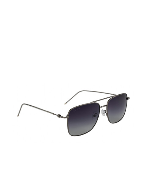 

Ted Smith Unisex Purple Lens & Gunmetal-Toned Square Sunglasses with Polarised and UV Protected Lens