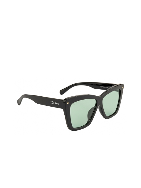 

Ted Smith Women Green Lens & Black Cateye Sunglasses with UV Protected Lens