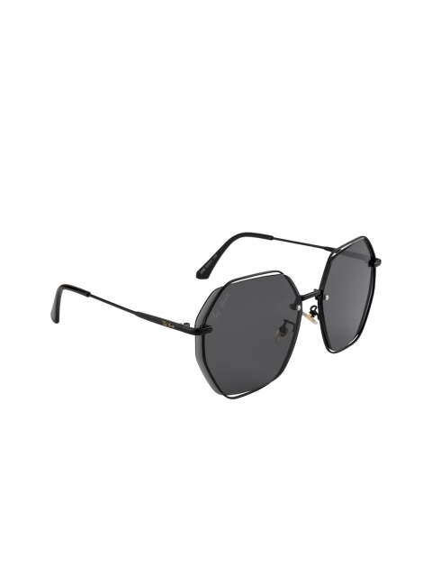 

Ted Smith Unisex Black Lens & Black Oversized Sunglasses with UV Protected Lens