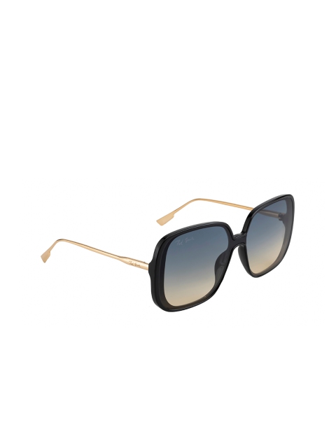 

Ted Smith Unisex Blue Lens & Black Oversized Sunglasses with UV Protected Lens