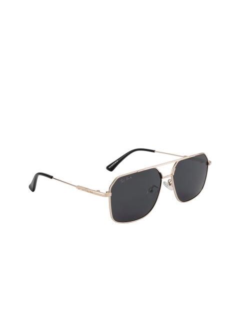 

Ted Smith Unisex Grey Lens & Gold-Toned Aviator Sunglasses with Polarised and UV Protected Lens