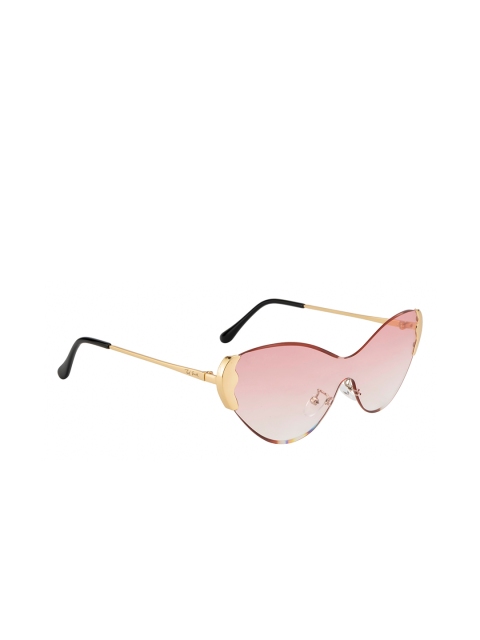 

Ted Smith Women Pink Lens & Gold-Toned Cateye Sunglasses with UV Protected Lens