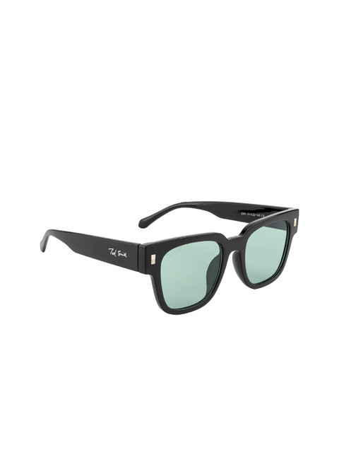 

Ted Smith Unisex Green Lens & Black Wayfarer Sunglasses with UV Protected Lens