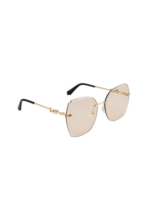 

Ted Smith Women Brown Lens & Gold-Toned Oversized Sunglasses with UV Protected Lens