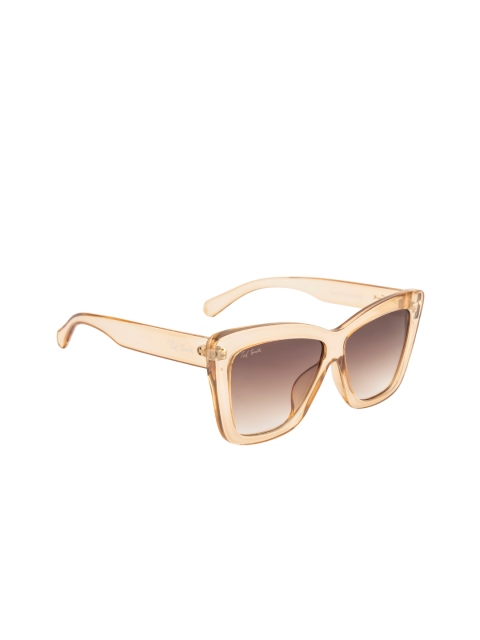 

Ted Smith Women Brown Lens & Brown Cateye Sunglasses with UV Protected Lens