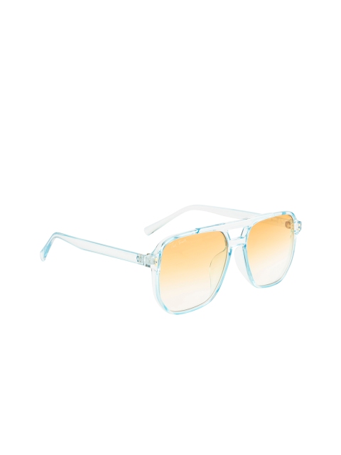 

Ted Smith Unisex Brown Lens & Blue Aviator Sunglasses with UV Protected Lens