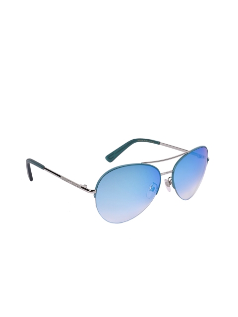 

DIESEL Men Blue Lens & Silver-Toned Aviator Sunglasses with UV Protected Lens