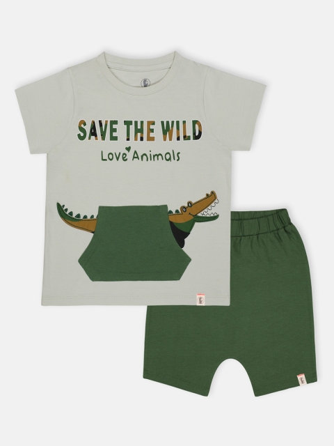 

Babysafe Boys Grey & Green Top with Shorts