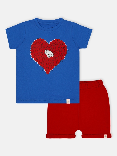 

Babysafe Boys Blue & Red Printed T-shirt with Shorts