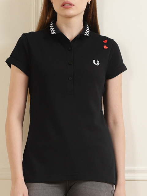 

Fred Perry Black & rich black Shirt Style Top