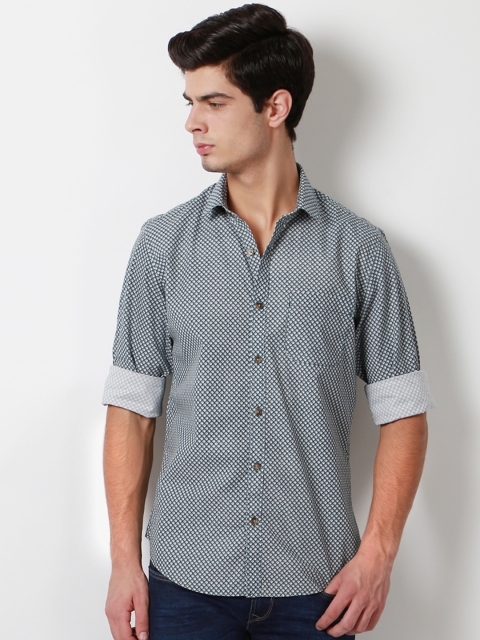

Peter England Men Blue Slim Fit Printed Casual Shirt