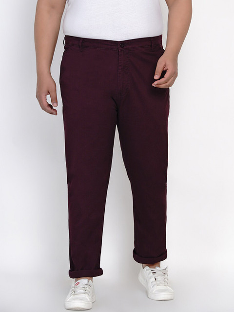 

John Pride Men Burgundy Trousers