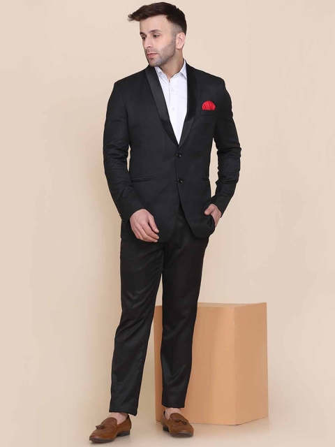 

TAHVO Men Black Solid Tuxedo Blazer