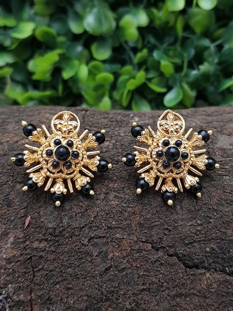 

GRIIHAM Black Contemporary Chandbalis Earrings