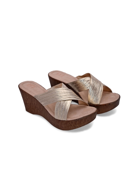 

Hydes N Hues Gold-Toned High-Top Wedge Sandals