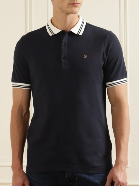 

Farah Men Navy Blue Polo Collar T-shirt