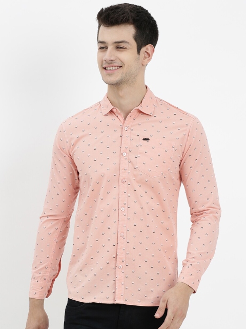 

V2 Value & Variety Men Peach-Coloured Printed Casual Shirt