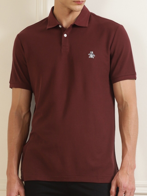 

Original Penguin Men Red Polo Collar Applique T-shirt