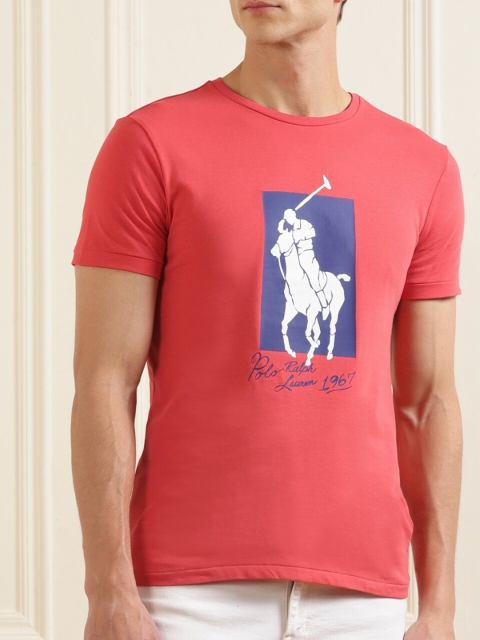 

Polo Ralph Lauren Men Red Printed Cotton T-Shirt