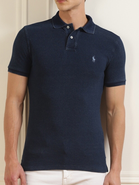 

Polo Ralph Lauren Men Navy Blue Solid Cotton Tshirts