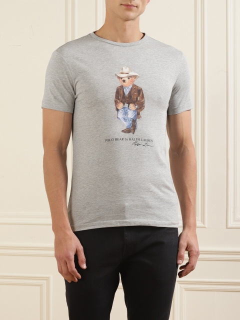 

Polo Ralph Lauren Men Grey Printed Cotton Tshirts