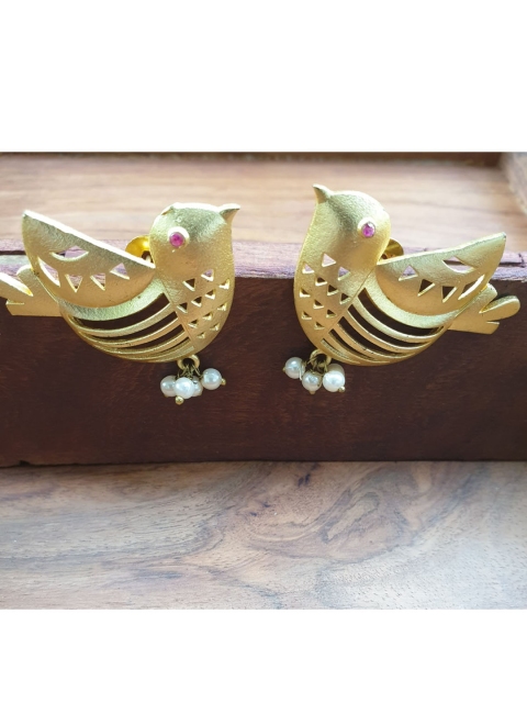 

FIROZA Gold-Toned Animal Shaped Jhumkas Earrings