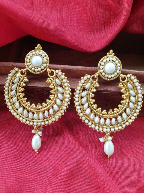 

FIROZA Gold-Toned Circular Chandbalis Earrings