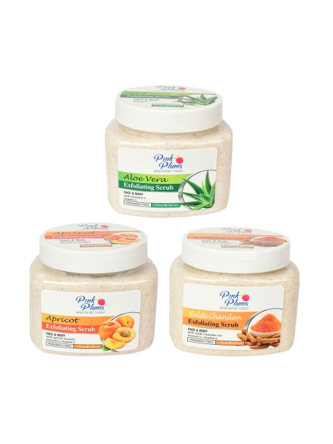 

Pink Plums Paraben Free Pack of 3 Face & Body Scrub, 500 ml each, Multi