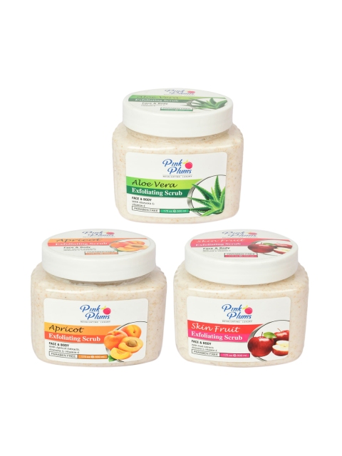 

Pink Plums Paraben Free Pack of 3 Face & Body Scrub, 500 ml each, Multi