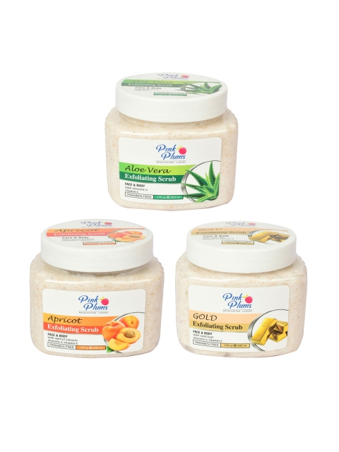 

Pink Plums Paraben Free Aloevera Apricot Gold Face & Body Exfoliating Scrub, Cream