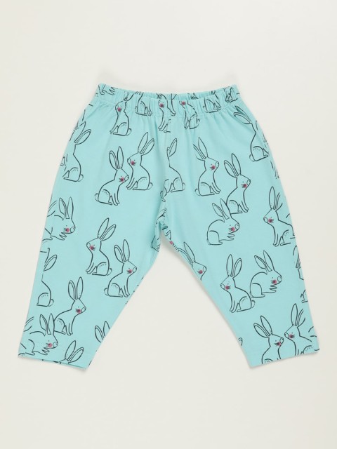 

V2 Value & Variety Infant Girls Blue & Black Printed Cotton Lounge Pant