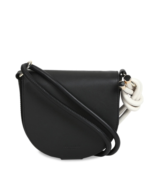 

Ted Baker Black Leather Structured Sling Bag with Tasselled