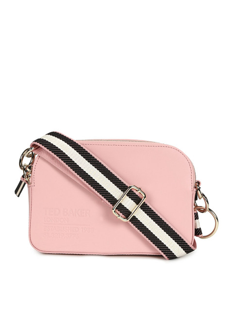 

Ted Baker Pink Colourblocked Leather Structured Sling Bag