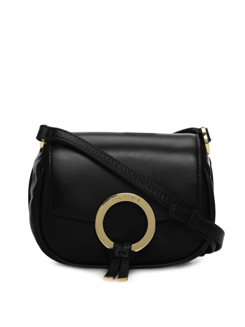

Ted Baker Black Leather Structured Sling Bag with Tasselled