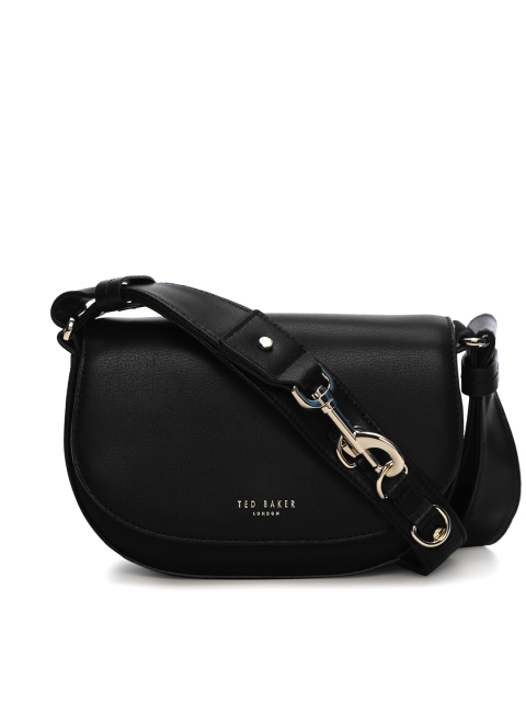 

Ted Baker Black Leather Structured Sling Bag with Tasselled