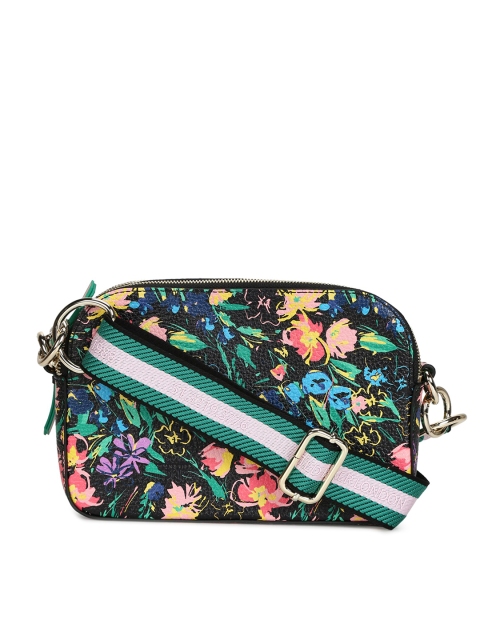 

Ted Baker Black Floral Printed Leather Structured Sling Bag