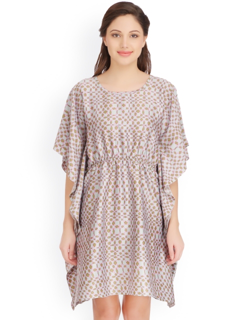 

Clovia Grey Printed Kaftan Nightdress NS0836A01